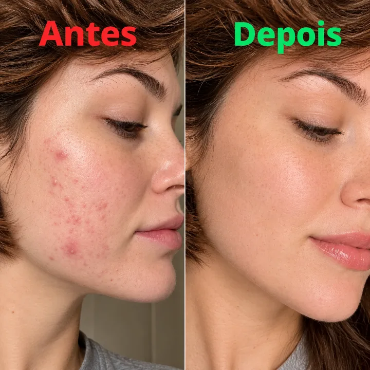 Antes e depois da pele de Lara Chaveres