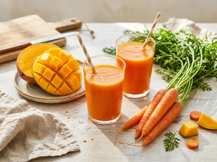 Suco de cenoura com manga