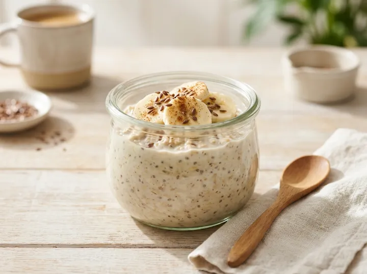 Overnight oats com linhaça