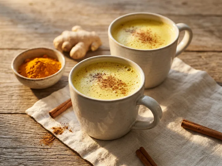 Leite dourado de cúrcuma